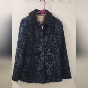 Free People Elegant Black And Blue Women's Jacket, Size O